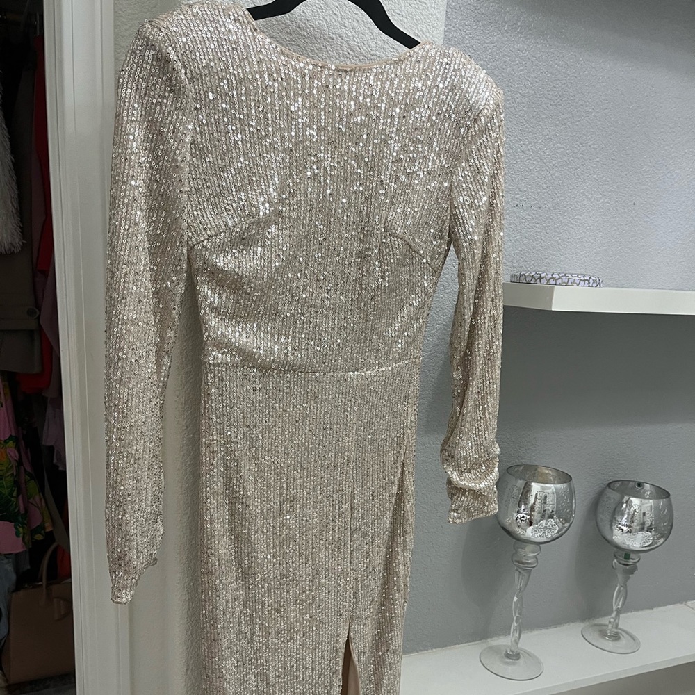 Champagne sequin dress